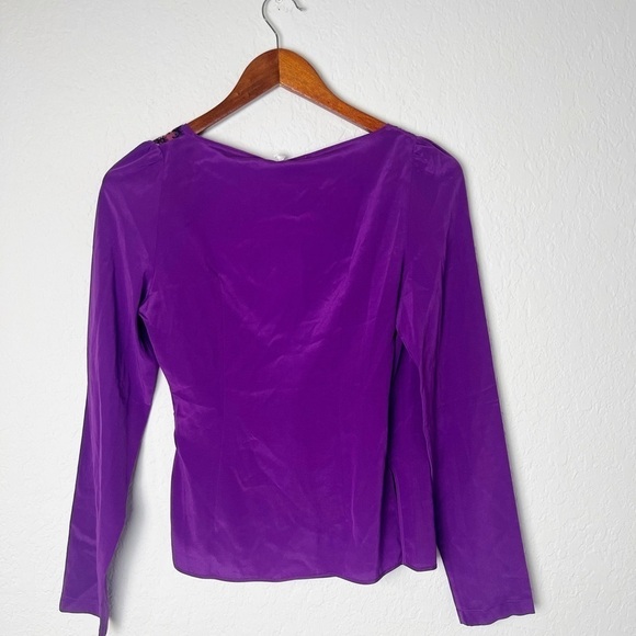 La Perla Castle Garden Wrap-Effect Embellished Stretch Silk Top - Picture 3 of 9